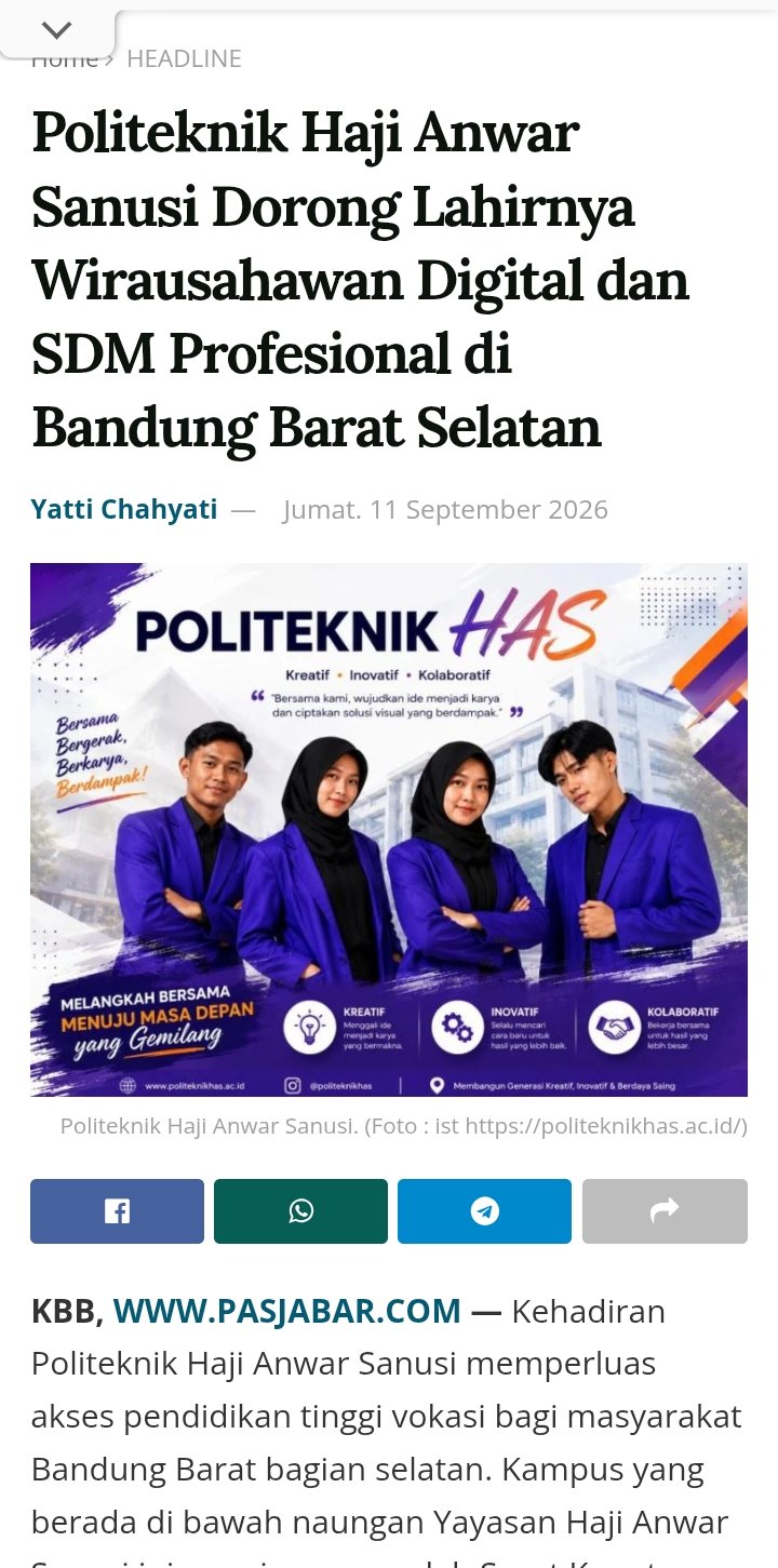Politeknik Haji Anwar Sanusi Dorong Lahirnya Wirausahawan Digital dan SDM Profesional di Bandung Barat Selatan